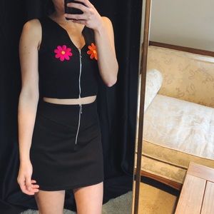 Two-piece Retro Flower Power Set